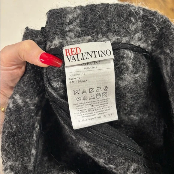 RED VALENTINO Wool Blend Plaid Mini Skirt - Picture 9 of 10